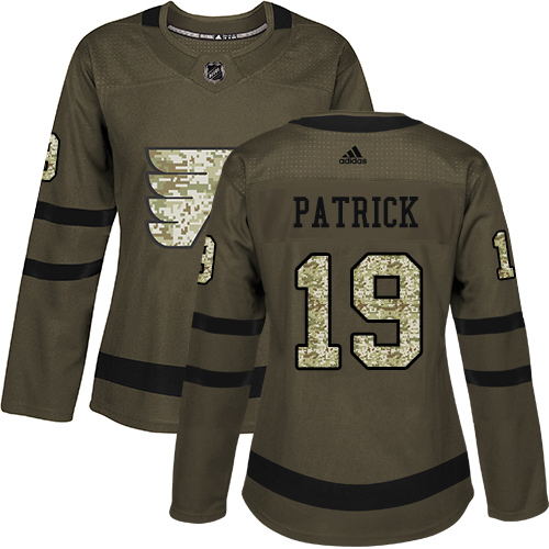 Adidas Flyers #19 Nolan Patrick Green Salute to Service Women's Stitched NHL Jersey - Click Image to Close